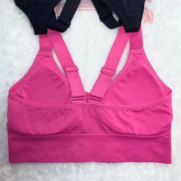 Juicy Couture Pink & Black 2 Bralette Sports Bras Size S NWT - Picture 4 of 8